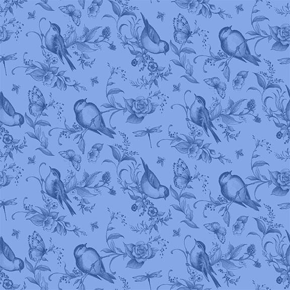 Amalfi Coast-Birds & Bees Blue/Dark Blue W105-004-555