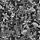 Day Of The Dead Toile-Black FUN-CD3748-BLACK