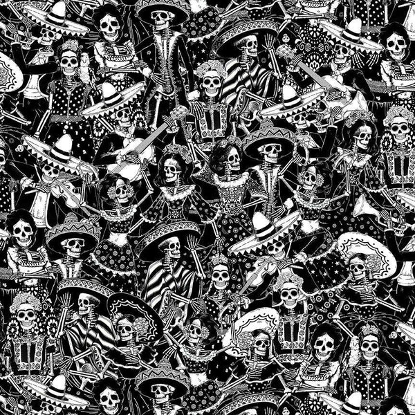 Day Of The Dead Toile-Black FUN-CD3748-BLACK