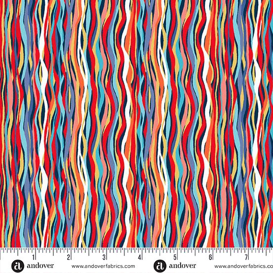 Deep Blue Sea - Dark Blue Wave Stripe MU-144-B8