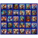 Dragon's Song - 36" Dragon Blocks Panel Royal 2600-31150-Y