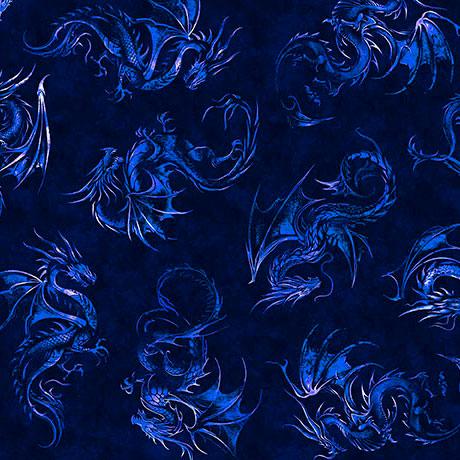 Dragon's Song - Dragon Linocut Royal 2600-31154-Y