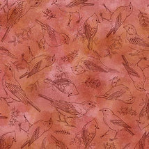 Drawn To Birds-Bird Toile Strawberry 2600-31137-R