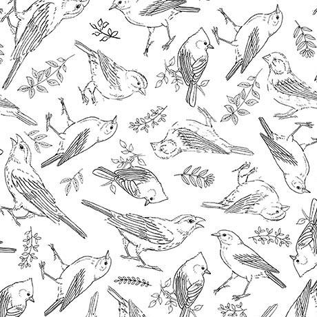 Drawn To Birds-Bird Toile White 2600-31137-Z