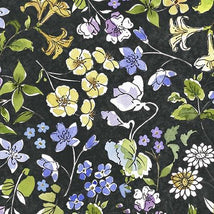 Drawn To Birds-Floral Black 2600-31136-J