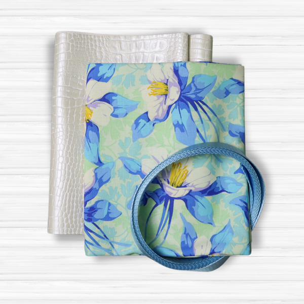 Easy Tote Bag Fabric Kit - Columbine Sky