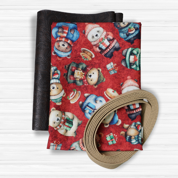 Easy Tote Bag Fabric Kit - Cuddly Christmas