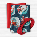 Easy Tote Bag Fabric Kit - Surfin' Santas