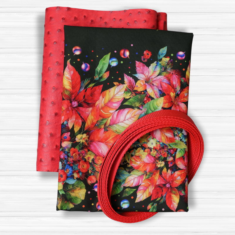 Easy Tote Bag Fabric Kit - Yuletide Blooms