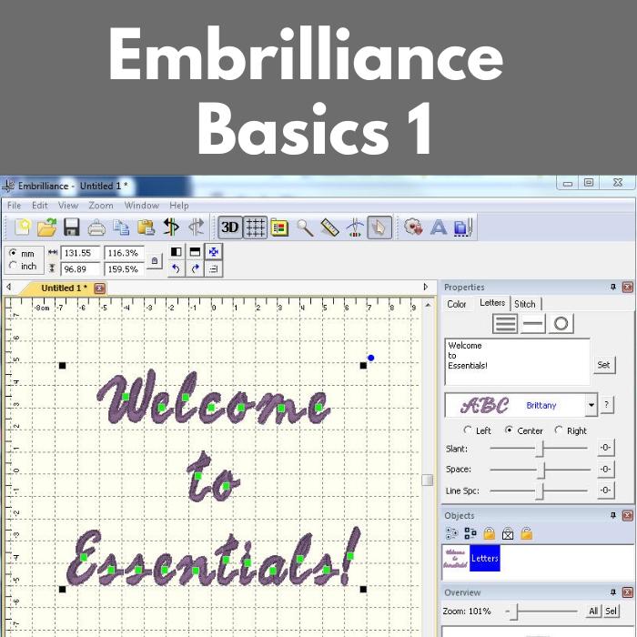 Embrilliance Basics 1* Tues 11/25 10:00am-1:00pm