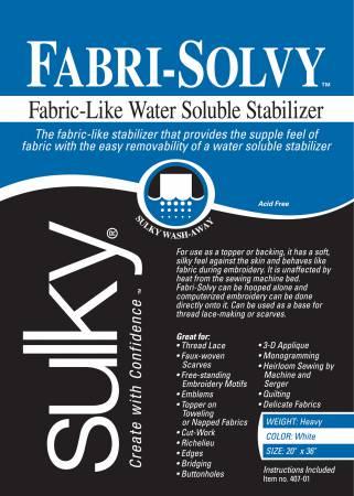 Fabri-Solvy Washaway Stabilizer White 20in x 1yd 407-01