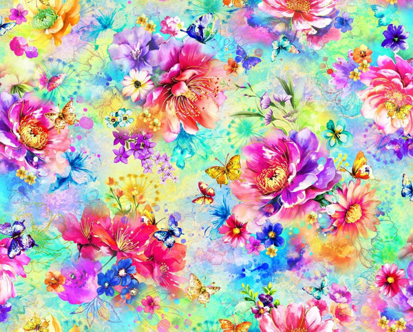 Fantasia-Large Floral Aqua OA-598401