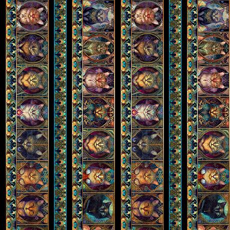 Feline Fantasia - Cat Border Stripe Multi 2600-31369-X