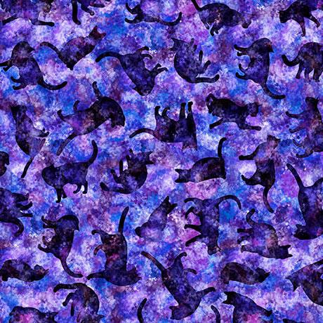Feline Fantasia - Cat Silhouettes Purple 2600-31371-V
