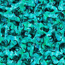 Feline Fantasia - Cat Silhouettes Turquoise 2600-31371-Q