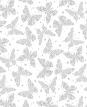 Floral Butterflies-White HUE-C3786-WHITE