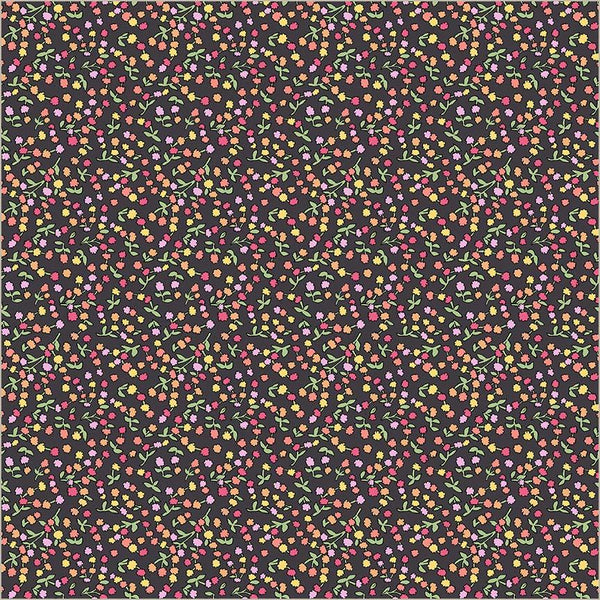 Flowers On Main-Ditsy Buds Charcoal 54895-3