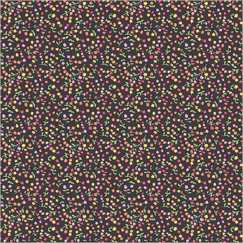 Flowers On Main-Ditsy Buds Charcoal 54895-3