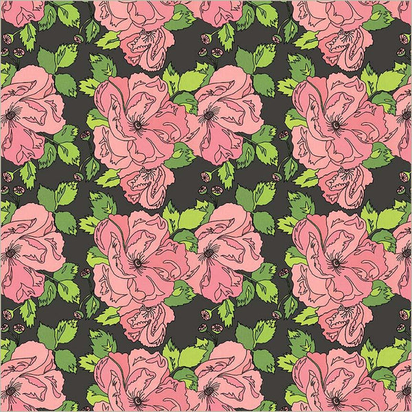 Flowers On Main-Petal & Pollen Charcoal 54892-3