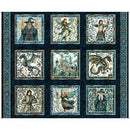 Folklore - 36" Panel Large Medieval Patches - Dk Navy 2600-31640-N