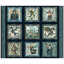 Folklore - 36" Panel Large Medieval Patches - Dk Navy 2600-31640-N