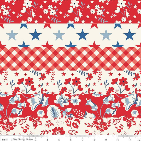 Freedom Garden-Cheater Print Red C15626-RED