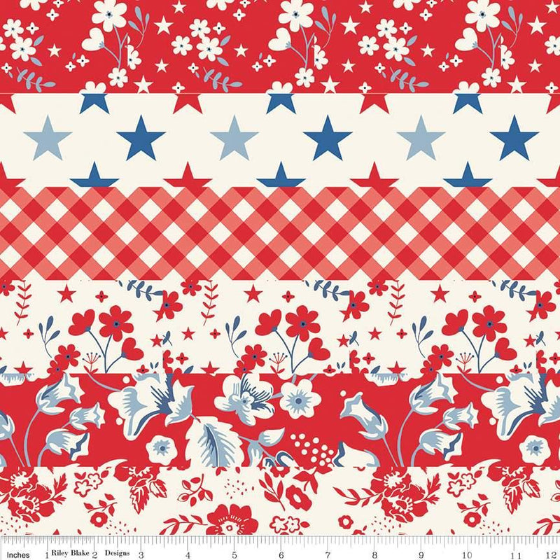 Freedom Garden-Cheater Print Red C15626-RED