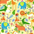 Fun Flannels Zoo Animals Teal 447952