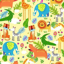 Fun Flannels Zoo Animals Teal 447952