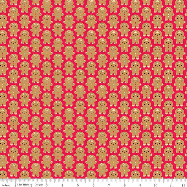 Gingerbread Kisses-Gingerbread Men Red C16442-RED