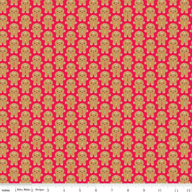 Gingerbread Kisses-Gingerbread Men Red C16442-RED