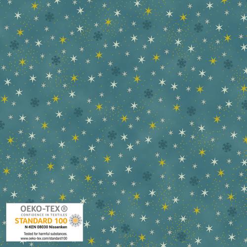 Christmas Stars-Teal/Gold 4592-020