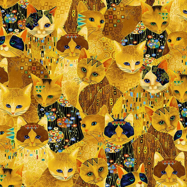 Golden Bejeweled Cats-Gold CLEO-CM1881-GOLD