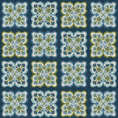 Blockprint Chic-Floral Block Blue/Green 12025921