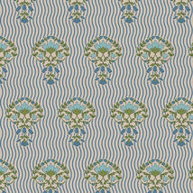 Blockprint Chic-Wavy Blooms Blue/Green 12025937