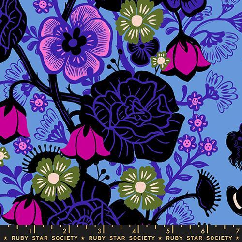 Hello Alice - Rabbit Hole Damask Floral Lindley Blue RS2121-14