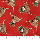 Highland Heart - Cow Heads Red Multi DP28048-24