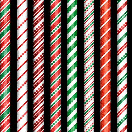 Holly Jolly-Candy Cane Stripe Black 2600-31165-J