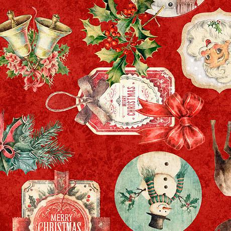 Holly Jolly-Christmas Collage Red 2600-31160-R