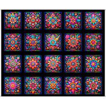 Jubilee-36" Floral Geo Picture Panels Black 2600-31588-J