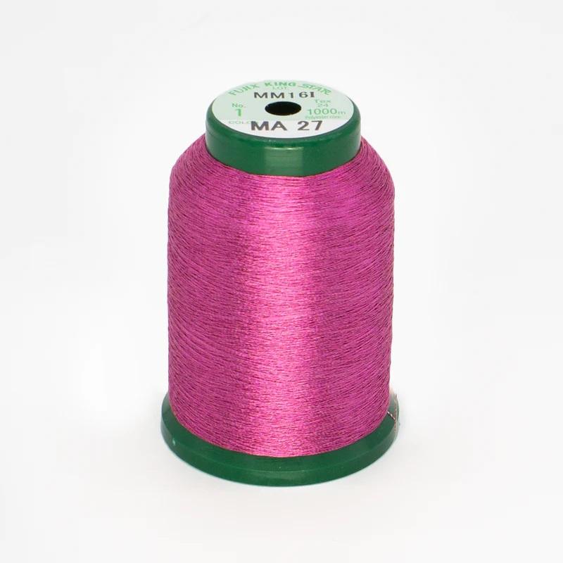 KingStar Metallic Fuschia MA-27 Embroidery Thread 40wt 1000m