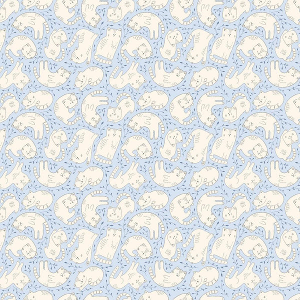 Kitten Fun-Tossed Kittens Light Denim Y4569-87