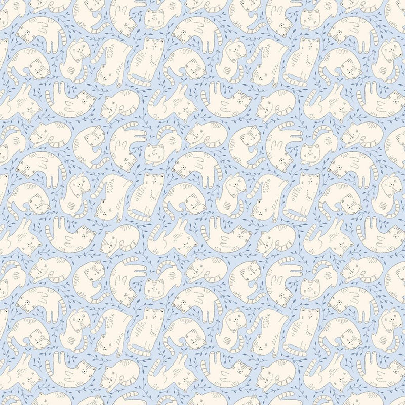 Kitten Fun-Tossed Kittens Light Denim Y4569-87