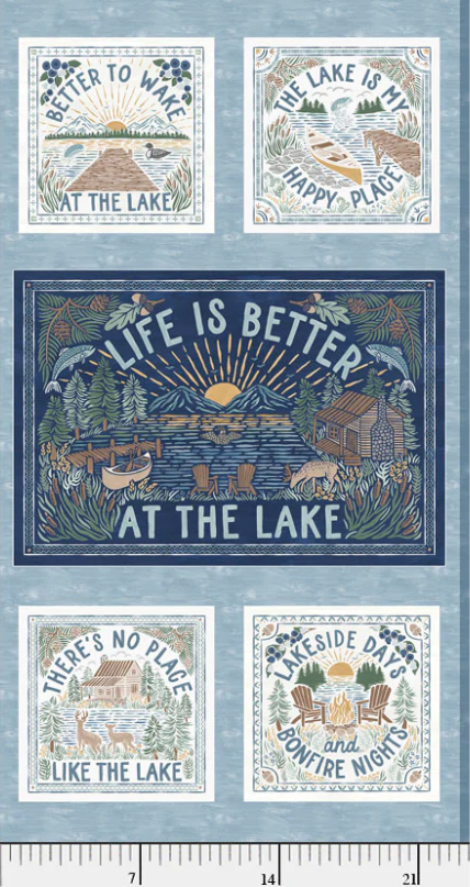 Lakeside Days-24" Lake Life Blocks Panel 05730-PA