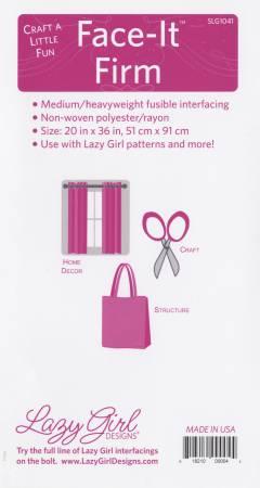 Lazy Girl Face It Firm Fusible 20in x 36in SLG1041