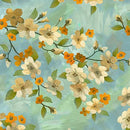 Light Of The World-Dogwood Floral Aqua 2600-31246-QB