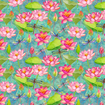 Lily Pond-Dragonfly Floral Light Teal Y4620-103