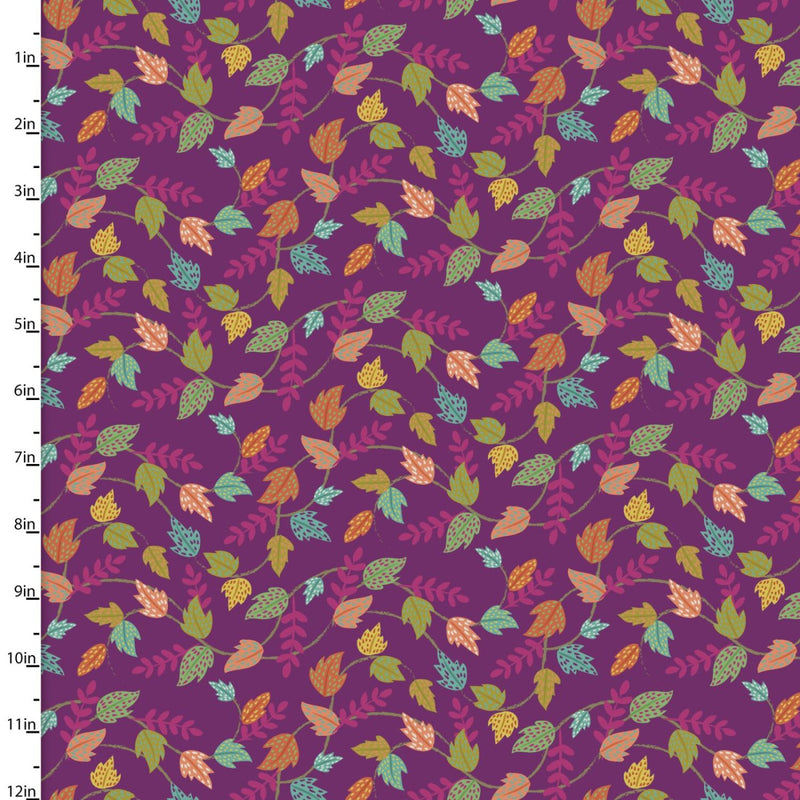 Living Wild-Leaf Vines Purple 23609-PUR