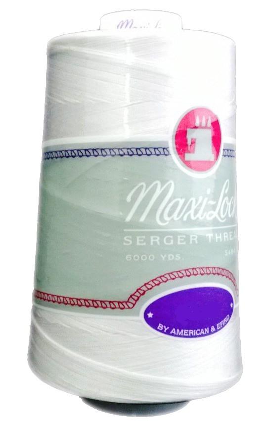Maxi-Lock Poly 6000 yds Serger Thread White 50wt