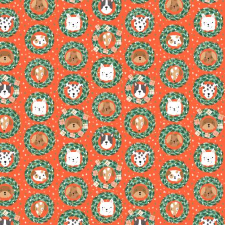 Merry Pawmas-Bark & Bough Red Metallic DG203-RE2M